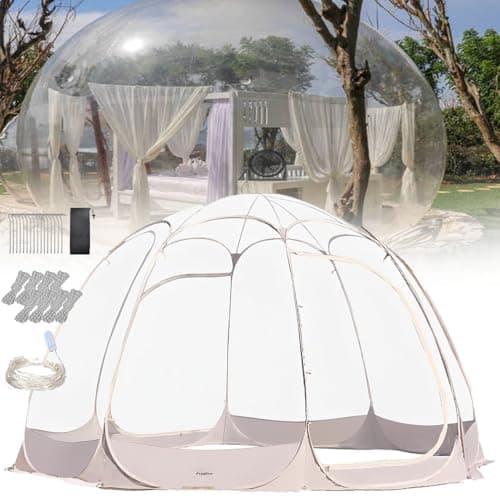 YANGYMM Tonnelle Pliante pour 8 à 10 Personnes, Tente Igloo Bulles InstantanéE Pliable pour L'ExtéRieur, Maison à Bulles Transparente Toutes Saisons, avec Sac Transport Sacs de Sable, pour Le Camping