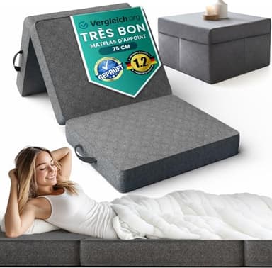 Matelas Pliable Mousse 1 Personne – Matelas Pliant 14cm Épais pour Adulte – Idéal Camping, Maison, Lit d’Appoint ou Voyage – Léger, Compact, Facile à Ranger – Certifié Oeko-Tex – Confort Durable