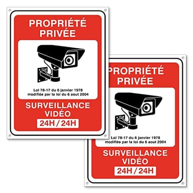 TK THERMALKING Vidéo surveillance panneau - Panneaux de sécurité Plaque Alarme pour propriété privée - Signalétique en plastique 20x15cm (2)