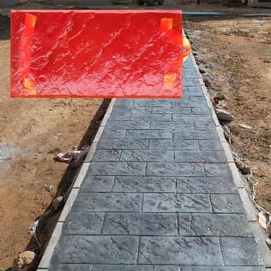 Jievmrs Moule Beton Tapis de Texture de Tampons en Béton Rectangulaires, Moules D'estampage de Sol en Ciment Polyuréthane pour Béton, Formes de Motifs de Texture de Brique Réalistes pour L'extérieur