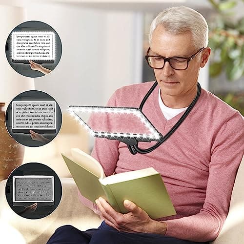 Loupe à Main Libre 5X avec Collier Lumineux, col de Cygne Flexible, loupe de Page avec 36 LEDs 8 "x5 pour Lire Les Petits caractères et Les Personnes malvoyantes aux Yeux vieillissants