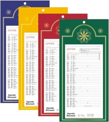 Calendrier mural mensuel long sur plaque 16x33cm (COLORIS ALEATOIRES) - 2026