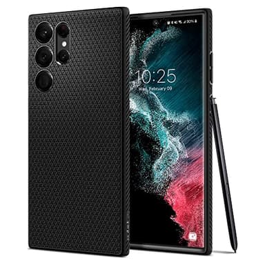 Spigen Liquid Air Coque Compatible avec Samsung Galaxy S22 Ultra 5G - Noir Mat