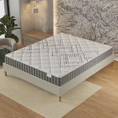November- Matelas Eliha 120x190cm- Technologie Hybrid: Ressorts ensachés + Mousse HDensité-Épaisseur 20cm- Soutien Tonique & indépendance de Couchage- Label SANITIZED(Anti bactérien/acarien)