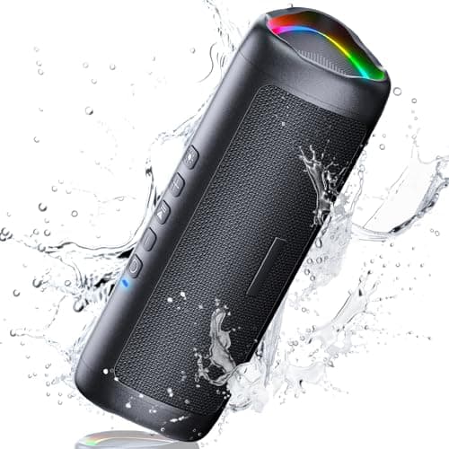 UOHHBOE Enceinte Bluetooth Portable 5,3 Haut-Parleur sans Fil 30W avec Appairage TWS 24H Autonomie 30m Distance Lumière LED RGB Étanche IPX5 HD Stéréo Appel Mains Libres pour Fêtes Voyage Extérieur