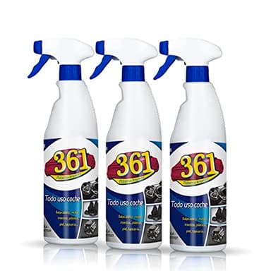 Sisbrill 361 Tout Usage Voiture, Nettoyant intérieur et extérieur - Sièges en Cuir et Tissu, Plastiques, Tableau de Bord, moustiques - Pack 3