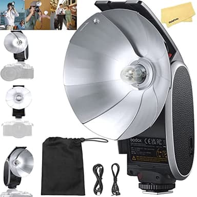 Godox Lux Senior Retro Flash pour Appareil Photo Canon Sony Nikon Fujifilm Fuji Olympus Pentax Flash pour Appareil Photo, Batterie au Lithium 3.7 V/1700 mAh, Temps de Recyclage 0-3s