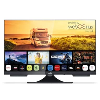 Cello C2224WS Trav 22" Pouces Smart Full HD Camping TV Voyage sans Cadre Triple Tuner Bluetooth WebOS by LG Pitch Perfect Haut-Parleur Camping-Car Bateau Camion Fabriqué en Europe [2024]