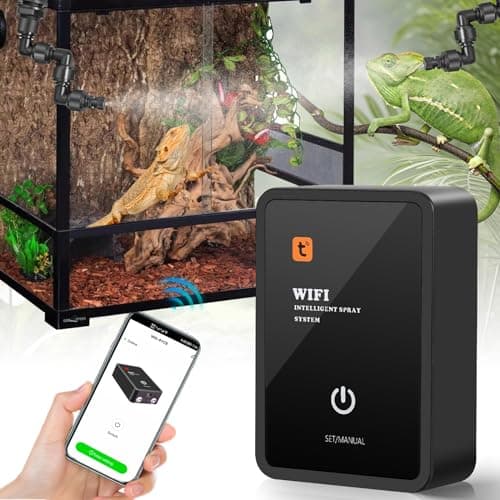 Brumisateur Terrarium, Glovios Humidificateur Terrarium avec Arroseur de Brouillard Réglables 360°, Système de Brumisation Terrarium pour Amphibiens Reptiles Plantes Fleurs