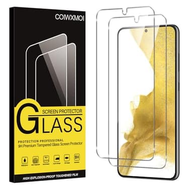 Coiwxmoi Verre Trempé pour Samsung Galaxy S22 Plus/S22+ 5G 2 Pièces,Film de Vitre Protection écran Dureté 9H Anti Rayures Sans Bulless Ultra Transparent HD Haute Sensibilité Protecteur D'écran