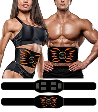 Electrostimulateur Musculaire,Ceinture Abdominale Electrostimulation, 8 Modes 19 Niveaux pour Stimulateur Musculaire Femme Homme Entraînement Abdominal Rechargeable
