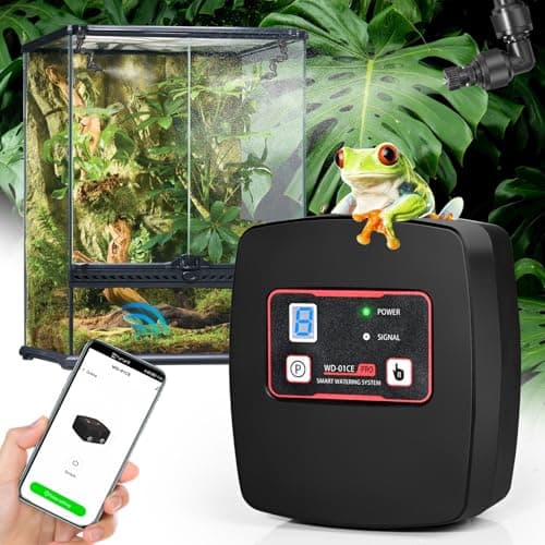 Humidificateur Terrarium pour Reptiles, Système de Brumisation Intelligent Brumisateur Terrarium avec Minuterie et Arroseur de Brouillard Réglables 360° pour Amphibiens Reptiles Plantes Fleurs