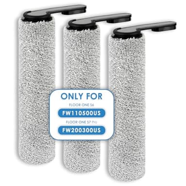 【Poignée de rouleau non amovible】 (3 pièces) ONE S7 PRO rouleaux de brosse de rechange pour aspirateur sec et humide sans fil Tineco Floor ONE S7 PRO/ONE S6 Smart, rouleaux de brosse de rechange