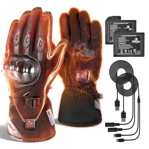 Gants Chauffants Moto Homme Hiver 2024 Upgrade 3000 mAh Batterie Rechargeable Gant Moto Homologué Imperméables Chauds à Écran Tactile Gants Chauffants Électriques pour Cyclisme Ski Randonnée Noir XL