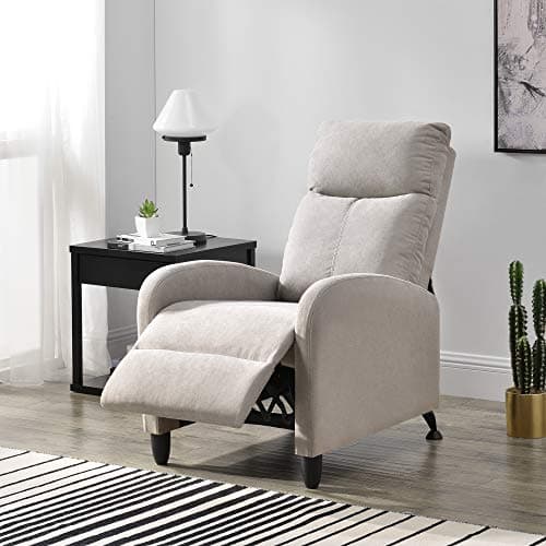 [en.casa] Fauteuil Relaxant avec Dossier Inclinable et Repose-Pieds Housse Textile Marron 102x60x92 cm
