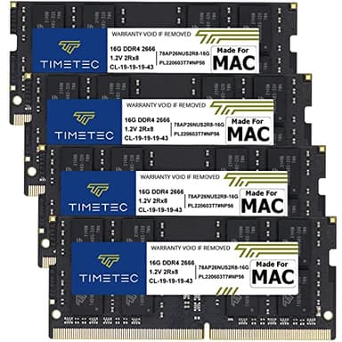 Timetec Hynix IC pour 2019, iMac 27" avec écran Retina 5K, Fin 2018, Mac Mini DDR4 2666 MHz PC4-21300 2Rx8 CL19 1.2V SODIMM Mémoire RAM 64GB KIT(4x16GB)