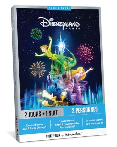 Disneyland Paris - Séjour Pour 2 - 2 Parcs Disney - Coffret Cadeau - Ticketbox - Idée Cadeau Divertissement