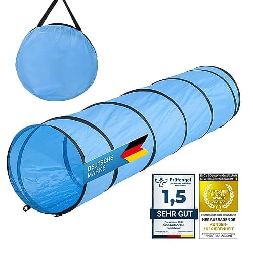GOODS+GADGETS Tunnel d'agilité pour Chien - Tunnel de Jeu pour Chien Tunnel d'agilité Grotte pour Chien INCL. patères et Sac de Transport (200 cm)
