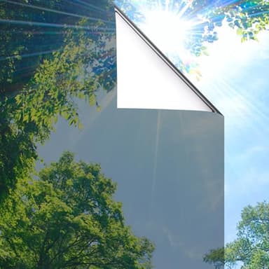 Lifetree Film miroir autocollant pour fenêtre - Réflexion de la chaleur - Film de protection solaire - Contrôle du degré de chaleur - Anti-UV - Teinte lisse - 45 x 200 cm