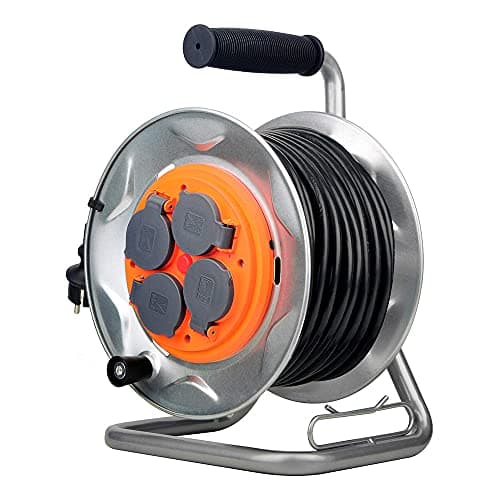 Enrouleur de chantier IP44 4 prises 16A 3G2,5mm² - Orange - Zenitech (25m)