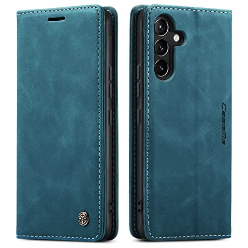 XTCASE Coque pour Samsung Galaxy A54 5G Étui en Cuir Housse à Rabat Portefeuille Pochette Fermeture Magnétique Clapet Case Porte Carte Flip Cover Support Fonction - Bleu