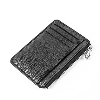 DAGORD Porte-Monnaie très Plat Portefeuille Minimaliste Fin Porte Carte de Crédit en Cuir Ultra Fin Mini Portefeuille Mince avec Coffret Cadeau pour Les Femmes Hommes