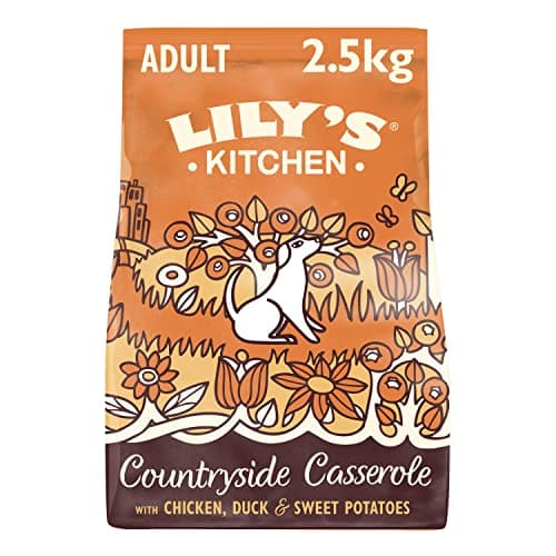 Lily’s Kitchen Fabriqué à partir d’ingrédients naturels Aliments secs pour chiens adultes Poulet et canard Recette sans céréales Sac de 2.5kg
