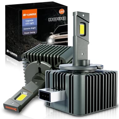 D-Lumina Ampoule D8S LED Voiture Anti Erreur Canbus, Kit de Conversion Led Remplacement Lampe HID Xénon, 50W 12000LM D8S LED Ampoule Auto 6500k Blanche, Brancher et Utiliser, Paquet de 2