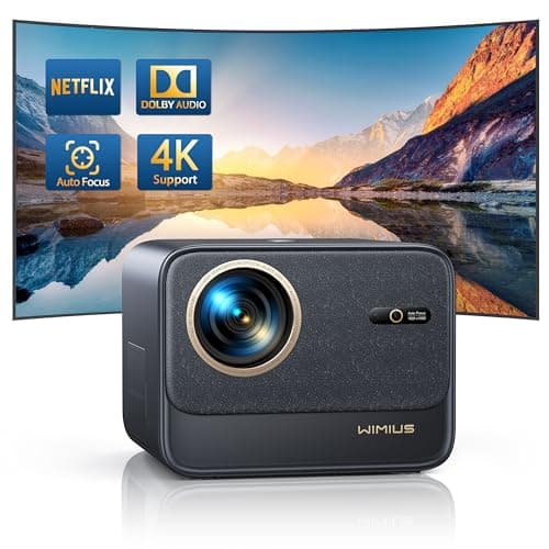 【Netflix Certifié/Dolby】 Vidéoprojecteur 4K WiFi Bluetooth, 30000 Lumens Auto Focus/Keystone Projecteur WiFi Full HD 1080P WiMiUS Vidéoprojecteur Scellé Anti-Poussière pour TV Stick/PS5 HDMI Ethernet