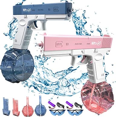 Pistolets à eau électriques pour Adultes et Enfants - Pistolet à Eau Automatique Puissant - Portée Jusqu' à 32 Pieds - 434 CC + 58 CC - Grande Capacité - Jouet de Fête d'été de Plage-Grande Capacité
