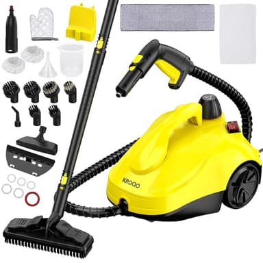 KROQO Nettoyeur vapeur multi-usages avec 23 accessoires, pour retirer le papier peint, le sol, la moquette, le canapé, les meubles rembourrés, la voiture, le carrelage, le rembourrage, la salle de
