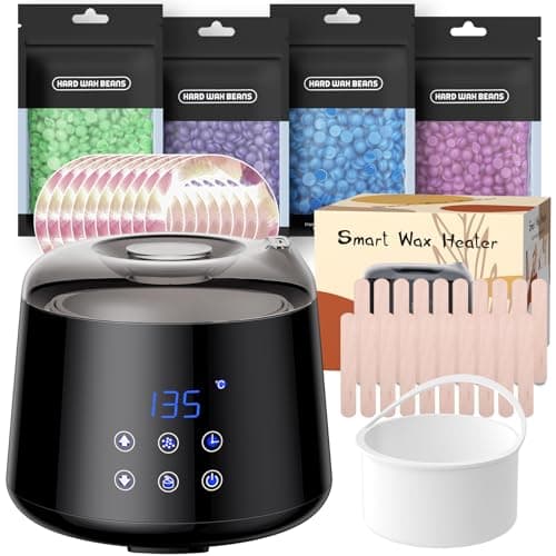 500ML Chauffe Cire, Réglable 30-135°C, Appareil a Cire Chaude Épilation Avec Fonction de Chauffage Différé, Bol en Silicone, Kit Epilation