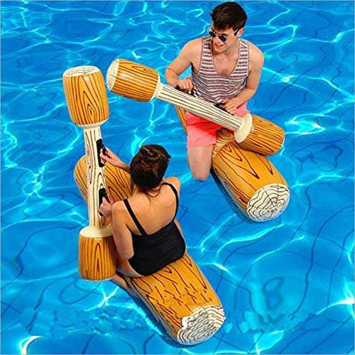 LONEEDY 2 Pcs Ensemble Flottant Gonflable Jouets, Enfants Adultes Pool Party Jeux de Sports Nautiques Connectez-Vous Radeaux pour Flotter Jouets