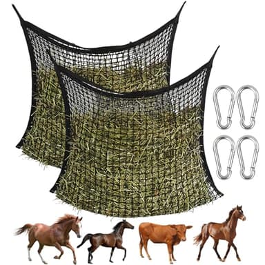 Vegena 2pcs Filet À Foin Pour Chevaux, Filet À Foin Sac À Foin Pour Chevaux Filets À Foin Filet D'alimentation Filet De Nourriture Pour Foin Pour Une Alimentation Adaptée À L'espèce 90 x 60cm