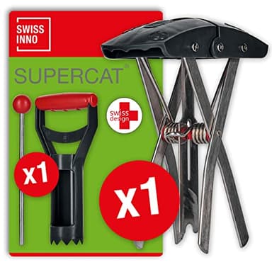 SWISSINNO Piège à Taupes SuperCat et Kit d’Installation | Ultra-Efficace avec Taux de Capture Élevé | Facile à Utiliser, Sûr et Réutilisable | Piège et Kit