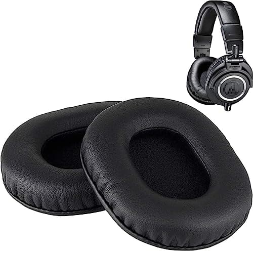 Coussinets d'oreille de rechange M50X compatibles avec Audio Technica ATH M50X M50XBT M50RD M40X M30X M20X MSR7 SX1