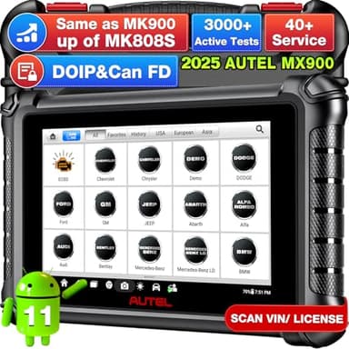 Autel MaxiCheck MX900, 2025 Valise Diagnostic Auto avec 3000+ Tests Actifs, DoIP& CAN FD, 40+ Services, Même Fonction que MK900 MK900BT, Ver Supérieure de MK808BT PRO MK808S MX808S, Tout Système, 11OS