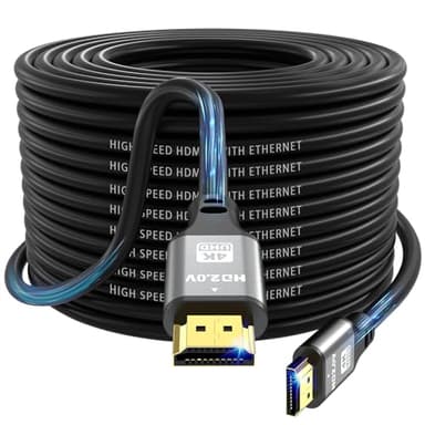 jojobnj 4K HDMI câble 20m, haute vitesse HDMI 2.0 cordon 4K@60Hz 18Gbps, Ultra HD,Ethernet Audio retour, vidéo 4K,1080p,3D,Arc, HDR Compatible avec Xbox,PS5/PS4,HDTV, ordinateur portable ect