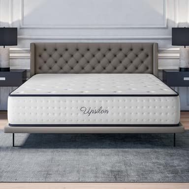 COSMOS - Matelas Upsilon 180x200-32 cm - Accueil Mousse à mémoire de Forme + Blue Latex - Confort Ferme - 7 Zones - Réversible - Hypoallergénique - Durable - Sommeil Isolé - Fabriqué en Europe