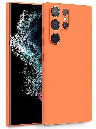 MyGadget Coque pour Samsung Galaxy S22 Ultra - Case TPU Souple & Soft avec Doublure Microfibre - Cover Protection Extra Fine & Légère Orange