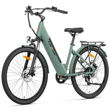 Foride Vélo électrique Roamer 1 St, Vélo électrique de Ville de 27,5 Pouces, Batterie 36V 13Ah, 7 Vitesses, E-Bike Urbain pour Adulte Homme Femme, VTC (Vert)
