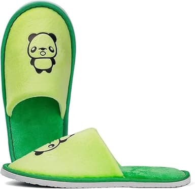 Chaussons Hotel Enfant, Confortable Coral Velvet Hôtel Pantoufles Semelle épaisse 7mm antidérapant réutilisables Pantoufles garçons et Filles Salle Bains Pantoufles Tourist (5 à 7 Ans) (Enfants,Vert)