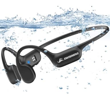 Guudsoud Casque Conduction Osseuse Bluetooth 5.4, Ecouteur Waterproof Natation, Mémoire MP3 32G Intégrée, Lecteur MP3 Étanche IP68, Écouteur Natation sans Fil, Ecouteur Piscine pour Nager