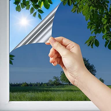 DIMEXACT - Film Solaire Anti Chaleur pour Double vitrage Meilleure Performance - alu foncé et Noir foncé - 152 cm x 0.5 m - en Rouleau