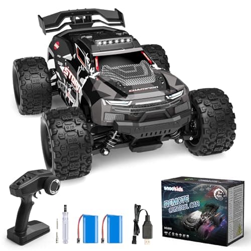 Snookids Télécommandée 2,4 GHz - RC Rapide Tout Terrain 40 km/h avec Lumières 1:18, 4WD High Speed Buggy Crawlers Radiocommandée Jouet Cadeau pour Enfant Adulte
