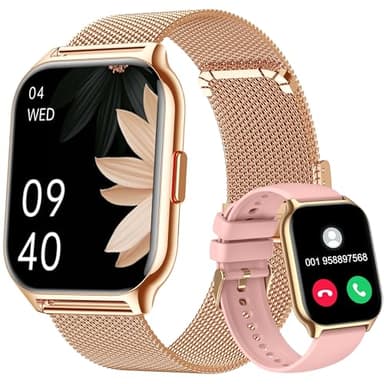 ZOSKVEE Montre Connectée Femme Homme avec Appel Bluetooth, 2,0" HD Smartwatch, 100+ Sportifs, Moniteur de Sommeil Cardiofréquencemètre Tension Artérielle SpO2, Montre Podometre pour iOS Android