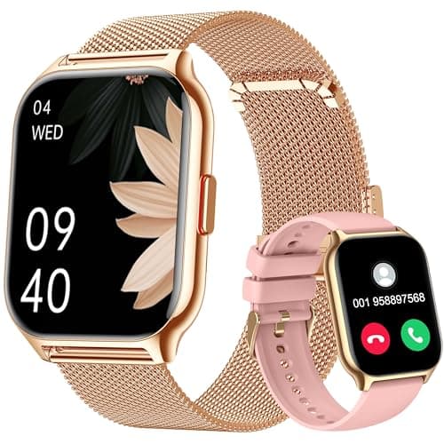 ZOSKVEE Montre Connectée Femme Homme avec Appel Bluetooth, 2,0" HD Smartwatch, 100+ Sportifs, Moniteur de Sommeil Cardiofréquencemètre Tension Artérielle SpO2, Montre Podometre pour iOS Android