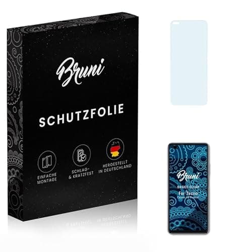 Bruni Protecteur d'écran compatible avec Tecno Camon 16 Premier Film Protecteur, cristal clair Écran protecteur (2X)