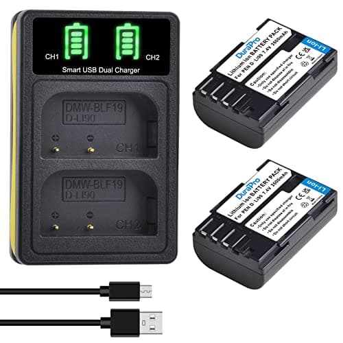 DuraPro 2X 2600mAh Batterie D-LI90 + Double Chargeur USB intégré à Del avec Port de Type C pour pour Pentax K-01, K-1, K-1 II, K-3, K-3 II, K-3 III, K-5, K-5 II, K-5 IIs, K-7, 645D,645Z