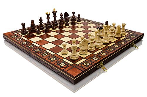 Woodeyland Fabriqué à la Main en Bois SÉNATEUR D'ÉCHECS Professionnel 40x40 cm 2 joueurs